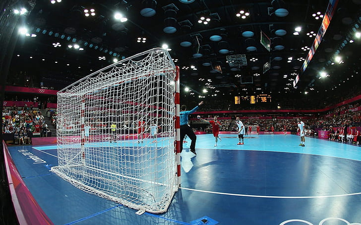 The Copper Box, match de sport en salle, Londres, handball, 2012, Fond d'écran HD