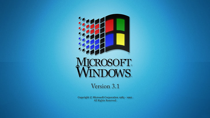 Fondo de pantalla del sistema operativo Microsoft Windows versión 3.1, azul, Microsoft Windows, retro, sistema operativo, Fondo de pantalla HD