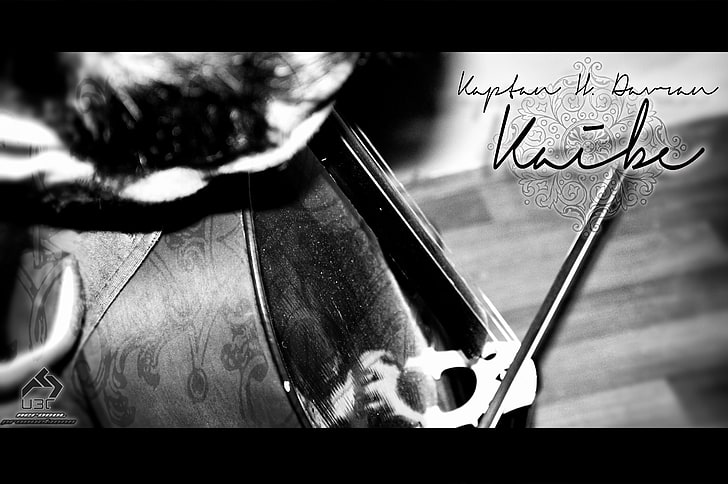violoncelo, Kaibe, Aerosol Productions, música, capas de álbuns, monocromático, Kaptan H. Davran, Aero (artista), HD papel de parede