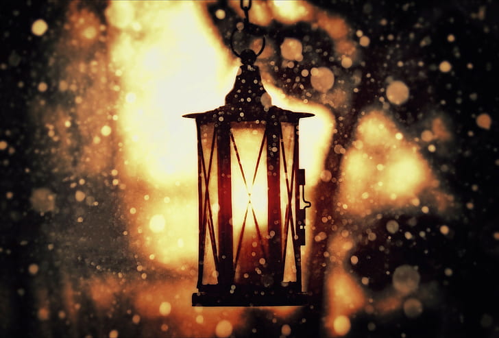 lantern, dust, floating particles, HD wallpaper