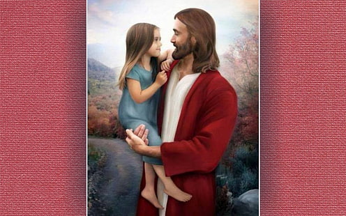 예수와 소녀, 사랑, 그리스도, 소녀, 예수, HD 배경 화면 HD wallpaper
