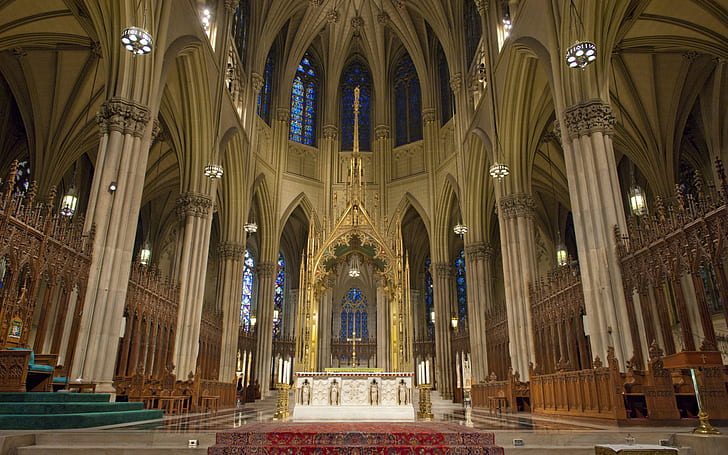 Catedral de San Patricio de Nueva York, blanco] interior de la iglesia,  Fondo de pantalla HD | Wallpaperbetter