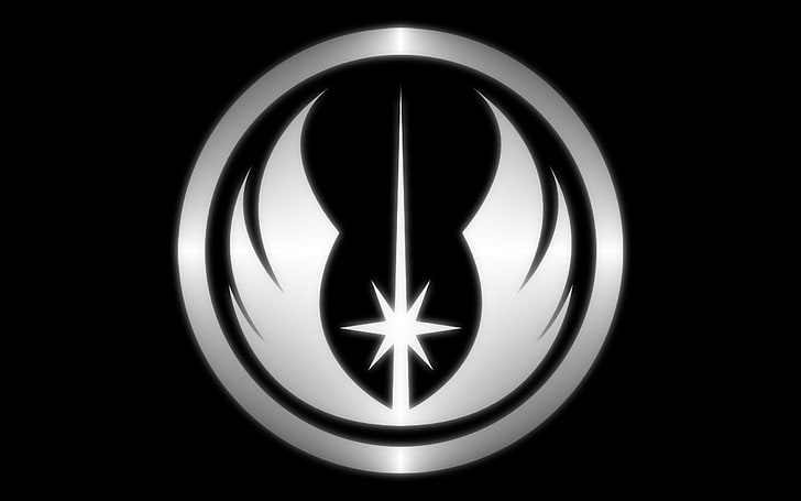 logotipo redondo de alas plateadas y negras, Star Wars, Jedi, Fondo de pantalla HD