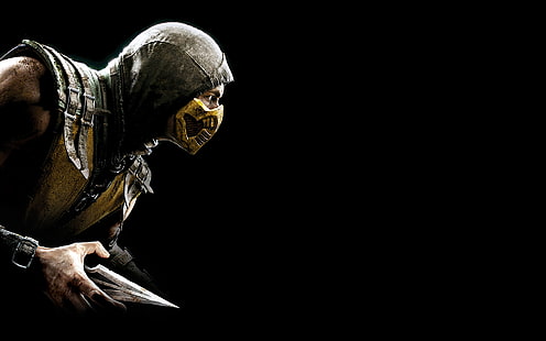 Scorpion Mortal Kombat Black Knife HD, jeux vidéo, noir, couteau, mortel, kombat, scorpion, Fond d'écran HD HD wallpaper