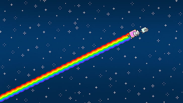 Minimalismus, Nyan Cat, Simple, Simple Background, Himmel, HD-Hintergrundbild