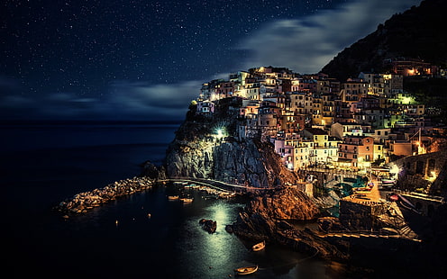 Santorini, Greece, Italy, landscape, city, house, building, colorful, water, HD wallpaper HD wallpaper