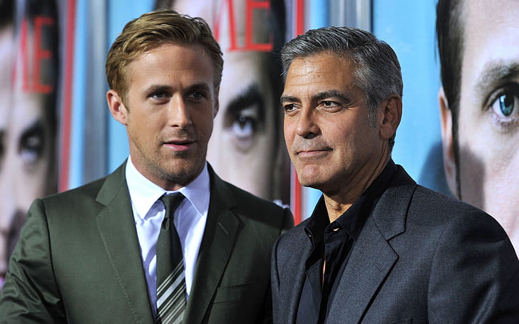 George Clooney y Ryan Gosling, Fondo de pantalla HD