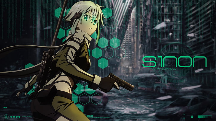 Sinon аниме цифровые обои, аниме, Sword Art Online, Синон (Sword Art Online), HD обои