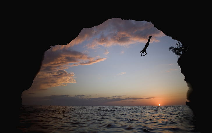Cliff Diving HD, esportes, penhasco, mergulho, HD papel de parede