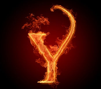 letter y with flame photo, fire, letter, HD wallpaper HD wallpaper