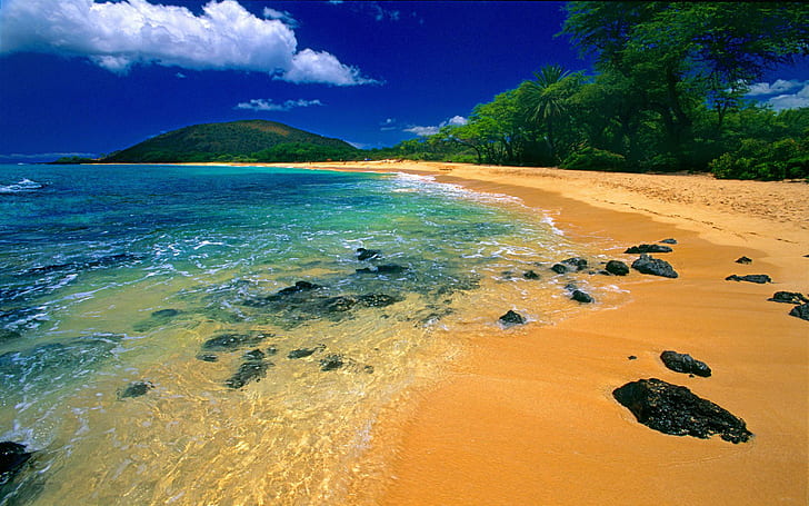 Остров Мауи в центральной части Тихого океана Гавайский архипелаг Национальный парк Халеакала Гавайи Соединенные Штаты Америки Пляж Обои 1920 × 1200, HD обои