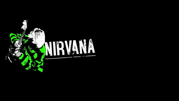 artwork, background, bands, black, cobain, kurt, music, nirvana, HD wallpaper
