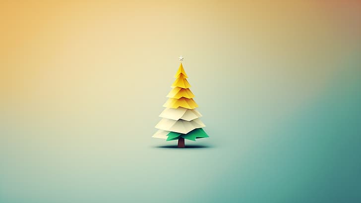 Arte AI, minimalismo, L'inverno sta arrivando, Natale, Sfondo HD