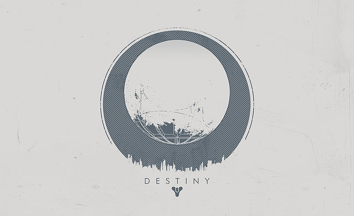 Destiny - Traveller White, okrągłe szare logo, gry, inne gry, bungie, activision, fps, guardians, Tapety HD