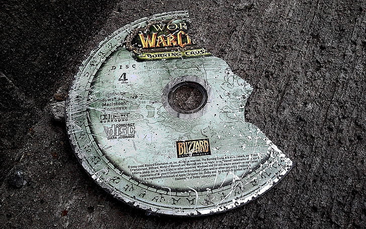 World of Warcraft Disc, disc, broken, role, action, fiction, HD wallpaper