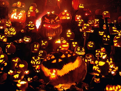 jack-o' lantern 3D wallpaper, Halloween, pumpkin, Jack O' Lantern, HD wallpaper HD wallpaper