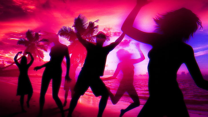Strandparty, tanzen, HD-Hintergrundbild