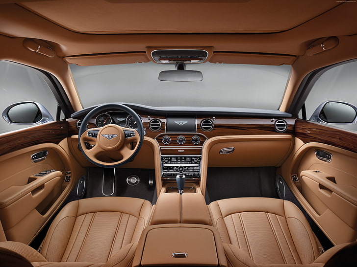 Bentley Mulsanne, интерьер, Женевский автосалон 2016, HD обои