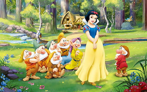 Królewna Śnieżka i siedmiu krasnoludków Walt Disney Story For Kids Tapeta HD 3840 × 2400, Tapety HD HD wallpaper