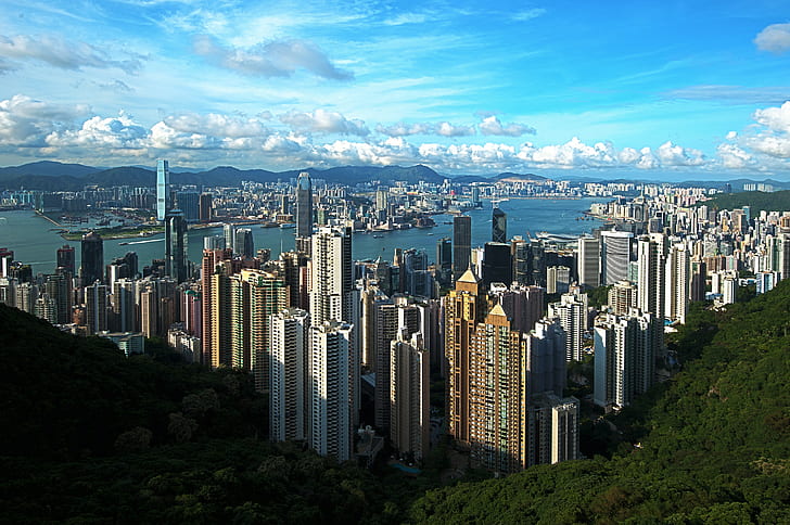 홍콩, 도시, 중국, 풍경, HD 배경 화면