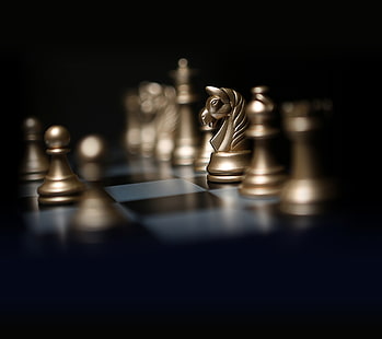 enfoque selectivo de la pieza de ajedrez Caballo, Caballero, Ajedrez, Tablero de ajedrez, Bokeh, Huawei Mate 10, Stock, HD, Fondo de pantalla HD HD wallpaper