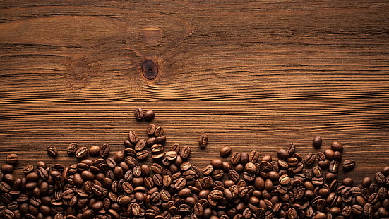 кафе на зърна, дърво, кафе, HD тапет HD wallpaper