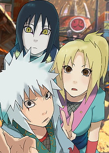 Naruto Uruchimaru, Jiraiya i Tsunade młoda tapeta cyfrowa, anime, Tsunade, Orochimaru, Jiraiya, Naruto Shippuuden, Tapety HD HD wallpaper
