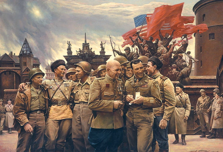 Gruppe von militärischen Tapeten, Zweiten Weltkrieg, USA, UdSSR, Armee, Soldat, Militär, HD-Hintergrundbild