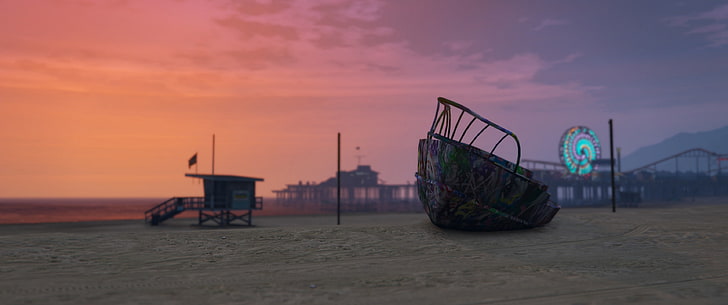 خلفية حطام السفينة البني ، Grand Theft Auto V ، ألعاب الفيديو، خلفية HD