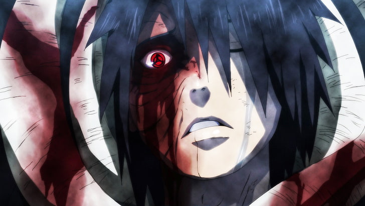 Sasuke-Illustration, Naruto Shippuuden, Uchiha Obito, Anime-Jungs, Sharingan, Anime, HD-Hintergrundbild