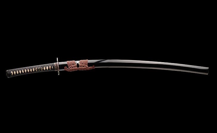 Espadas japonesas de samurai, katana negra, ejército, samurai, japonés, espadas, Fondo de pantalla HD