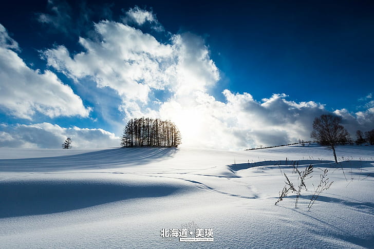 beku, hiver, pemandangan, montagne, alam, neige, salju, musim dingin, Wallpaper HD