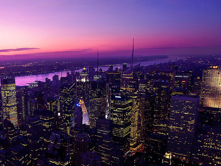 city sunset-Landscape Pics HD Wallpaper, high-rise buildings, HD wallpaper