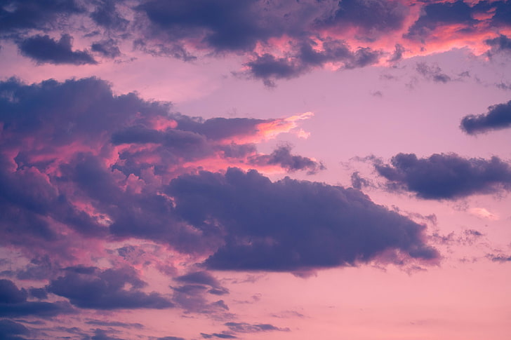 nuvole, poroso, cielo, tramonto, Sfondo HD