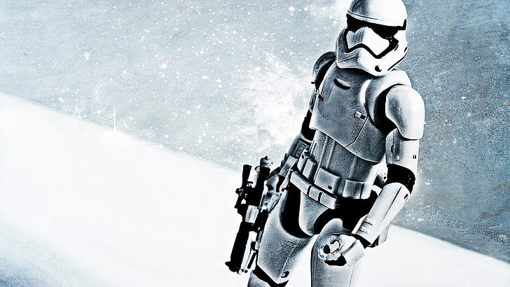 Stormtroopers tenant un fusil, Star Wars, Star Wars: Le réveil de la force, stormtrooper, pistolet, Fond d'écran HD