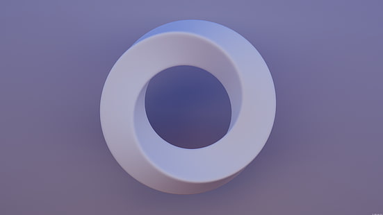 Ilustración de espiral blanca redonda, arte digital, fondo simple, minimalismo, tira de Mobius, círculo, 3D, CGI, simple, objeto 3d, Fondo de pantalla HD HD wallpaper