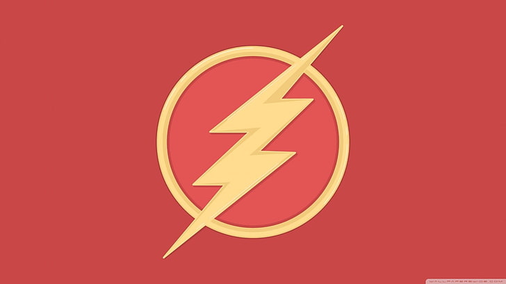 DC Flash logosu resimde, Flash, DC Çizgi Roman, logo, HD masaüstü duvar kağıdı