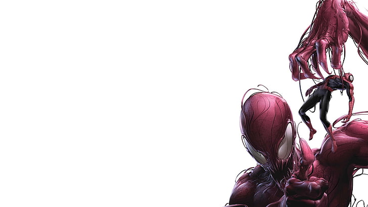 Marvel Spider-Man и Venom цифровые обои, Spider-Man, Carnage, Marvel Comics, произведение искусства, HD обои