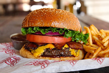 burger, dinner, food, hamburger, lunch, meal, meat, sandwich, HD wallpaper HD wallpaper