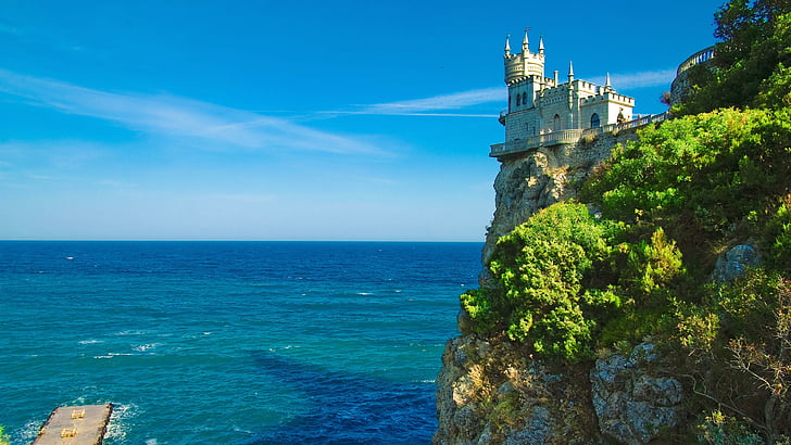 castle, crimea, amazing, crimean peninsula, coast, cliff, rocks, HD wallpaper