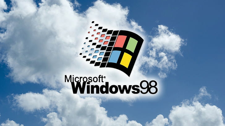 Windows 98 Microsoft Windowsビンテージ90年代コンピューター、 HDデスクトップの壁紙