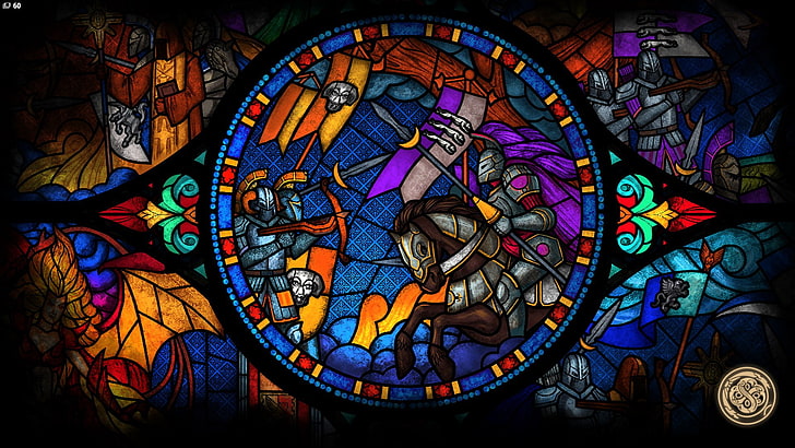 glass, the game, monster, beauty, flag, stained glass, armor, battle, heroes, art, knights, banner, heroes of might and magic, knight, priest, heroes of might and magic 7, might and magic heroes, HD wallpaper
