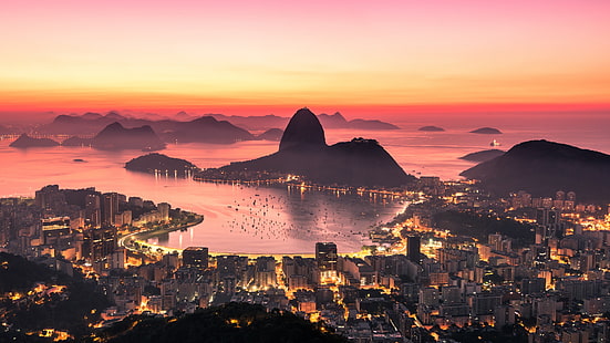 Rio De Janeiro Brazil Sunrise Sky Gavea Stone In Latin America Hd Wallpaper Download For Mobile And Tablet 3840 × 2160, HD tapet HD wallpaper