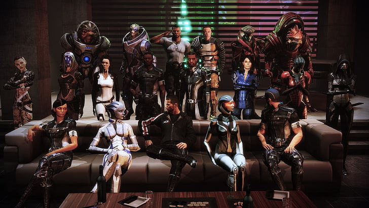 collection de figurines, Mass Effect 3, Commander Shepard, jeux vidéo, artwork, Mass Effect, Samantha Traynor, Jack, Fond d'écran HD