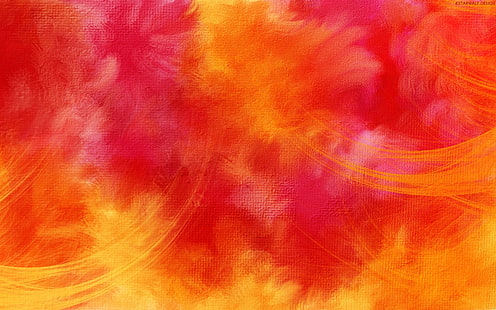 주황색과 빨간색 추상 paitning, 화려한, 밝은, 주황색, 빨간색, HD 배경 화면 HD wallpaper