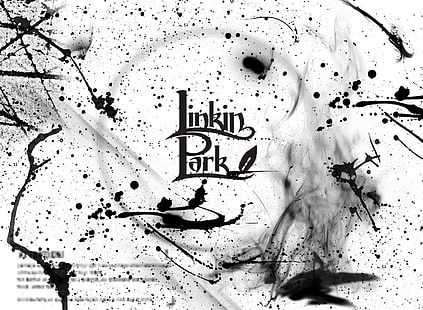 Linkin Park Ali Ghasaby, logotipo de Linkin Park, Música, Drops, Splash, blanco y negro, Monocromo, bw, linkin park, Fondo de pantalla HD HD wallpaper
