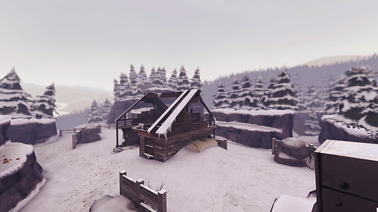 Team Fortress 2, nieve, granero, Fondo de pantalla HD HD wallpaper