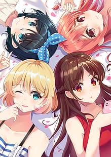 Kanojo, Okarishimasu (Rent-a-Girlfriend), Ichinose Chizuru, Mami Nanami, Ruka Sarashina, Sumi Sakurasawa, anime, anime kızlar, HD masaüstü duvar kağıdı HD wallpaper