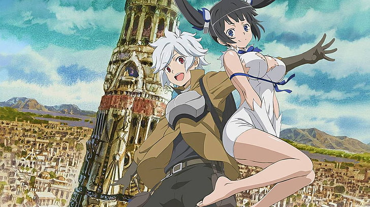 Anime, ist es falsch zu versuchen, Mädchen in einem Kerker aufzuheben ?, Bell Cranel, Hestia (DanMachi), HD-Hintergrundbild