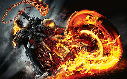 Ghost Rider: Spirit Of Vengeance HD, illustrazione del fantasma pilota, film, fantasma, cavaliere, spirito, vendetta, Sfondo HD HD wallpaper